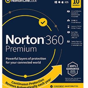 NORTON 360 PREMIUM FOR 10 DEVICES